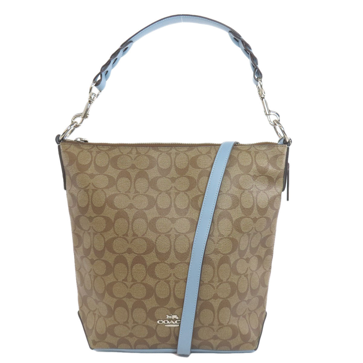 COACH コーチ F31477 シグネチャー 2WAY ショルダーバッグ PVC レディース 中古