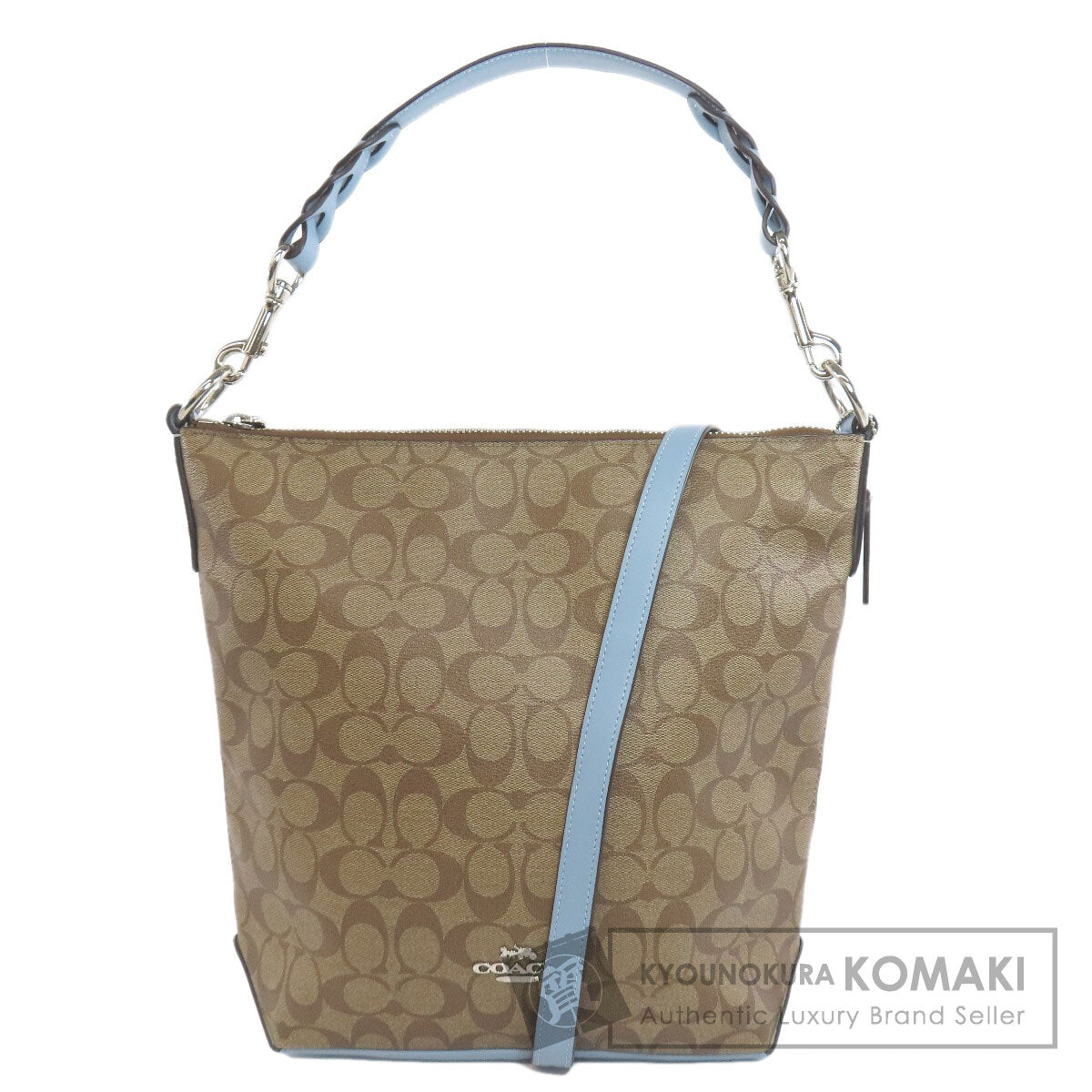 COACH コーチ F31477 シグネチャー 2WAY ショルダーバッグ PVC レディース 中古