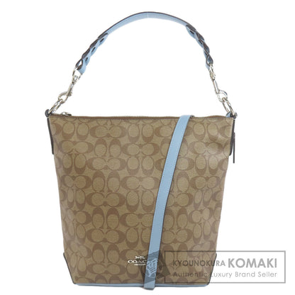 COACH コーチ F31477 シグネチャー 2WAY ショルダーバッグ PVC レディース 中古