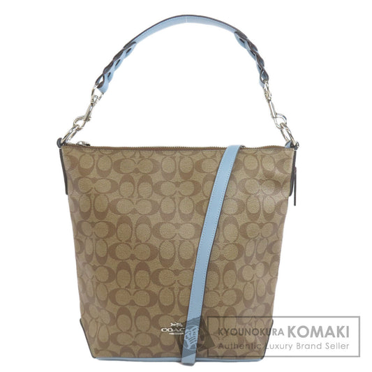 COACH コーチ F31477 シグネチャー 2WAY ショルダーバッグ PVC レディース 中古