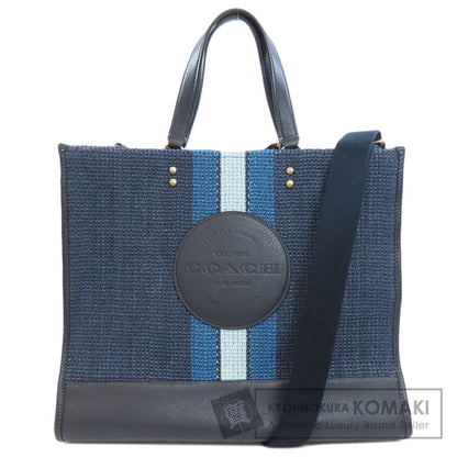 COACH コーチ CA593 デンプシー 2WAY トートバッグ ストロー レディース 中古