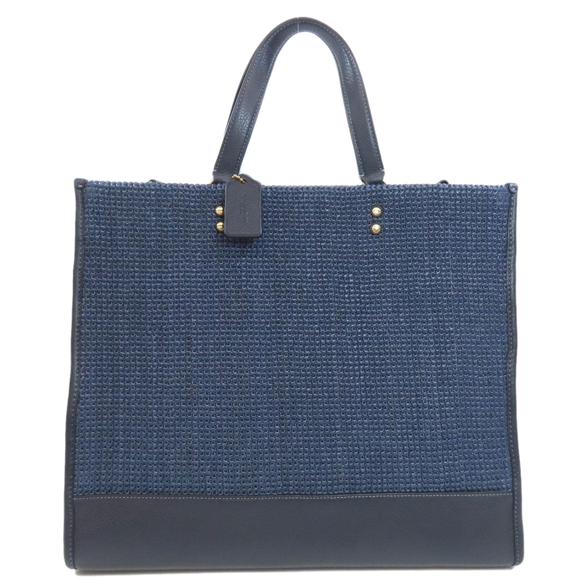 COACH コーチ CA593 デンプシー 2WAY トートバッグ ストロー レディース 中古