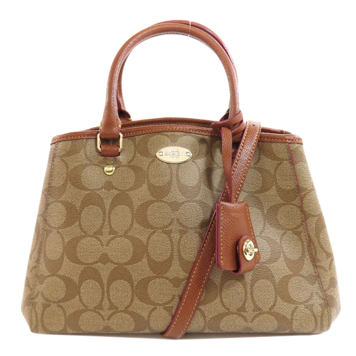 COACH コーチ F34605 シグネチャー 2WAY ハンドバッグ PVC レディース 中古