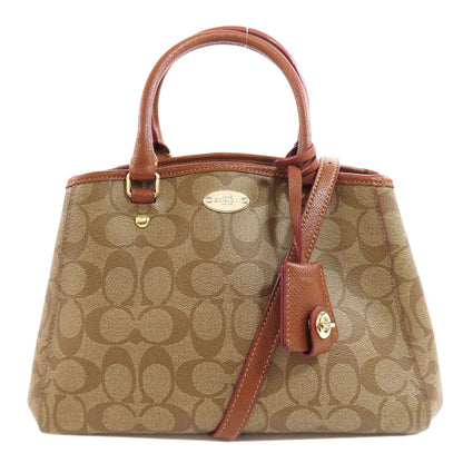 COACH コーチ F34605 シグネチャー 2WAY ハンドバッグ PVC レディース 中古