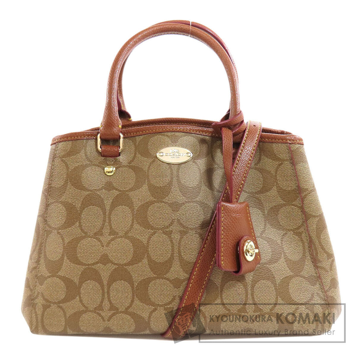 COACH コーチ F34605 シグネチャー 2WAY ハンドバッグ PVC レディース 中古
