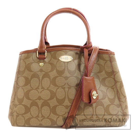 COACH コーチ F34605 シグネチャー 2WAY ハンドバッグ PVC レディース 中古