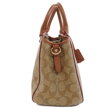 COACH コーチ F34605 シグネチャー 2WAY ハンドバッグ PVC レディース 中古