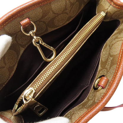COACH コーチ F34605 シグネチャー 2WAY ハンドバッグ PVC レディース 中古