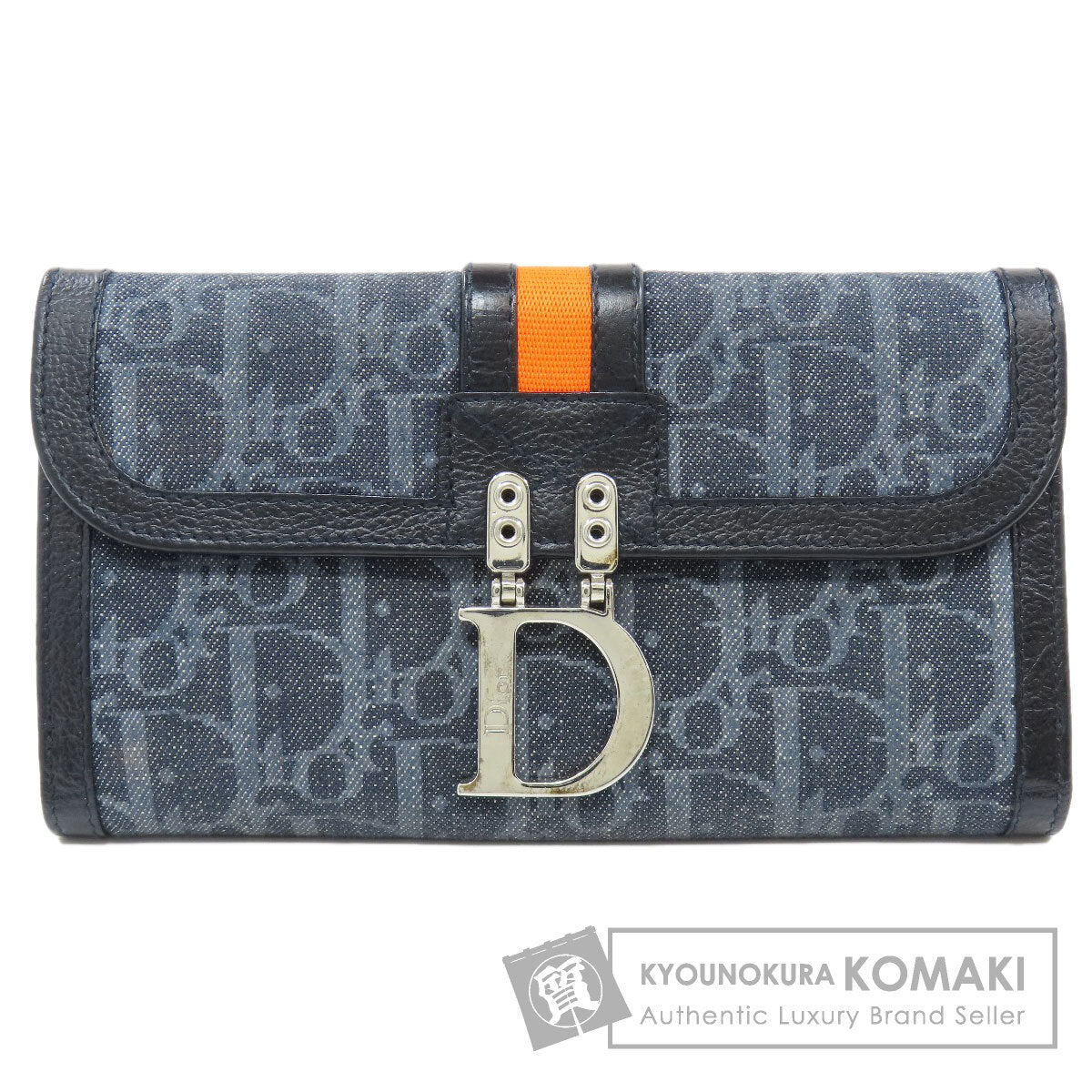 CHRISTIAN DIOR クリスチャンディオール トロッター柄 長財布（小銭入れあり） デニム レディース 中古