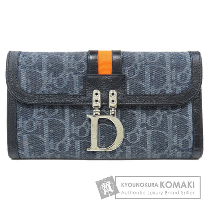 CHRISTIAN DIOR クリスチャンディオール トロッター柄 長財布（小銭入れあり） デニム レディース 中古