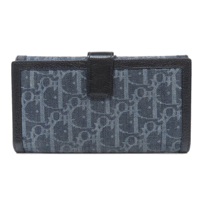 CHRISTIAN DIOR クリスチャンディオール トロッター柄 長財布（小銭入れあり） デニム レディース 中古