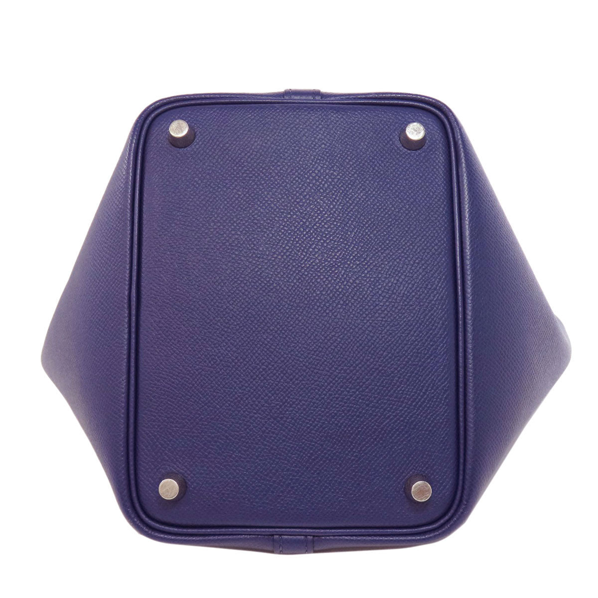 HERMES エルメス ピコタンロックPM ブルーアンクル トレサージュ シルバー金具 ハンドバッグ エプソン レディース 中古