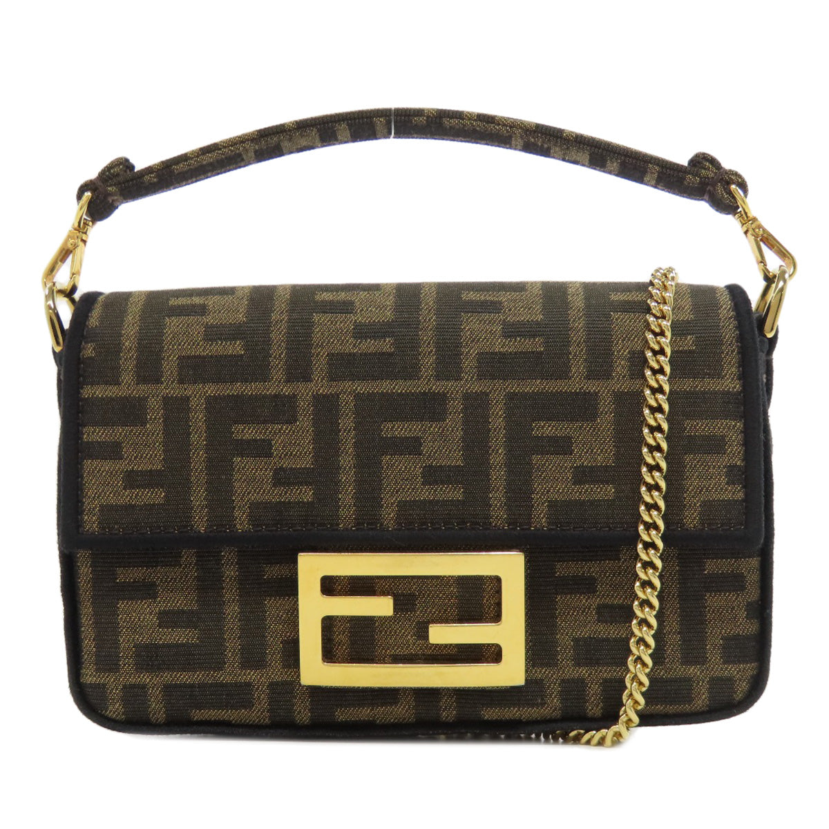 FENDI フェンディ ズッカ柄 2WAY ショルダーバッグ キャンバス レディース 中古