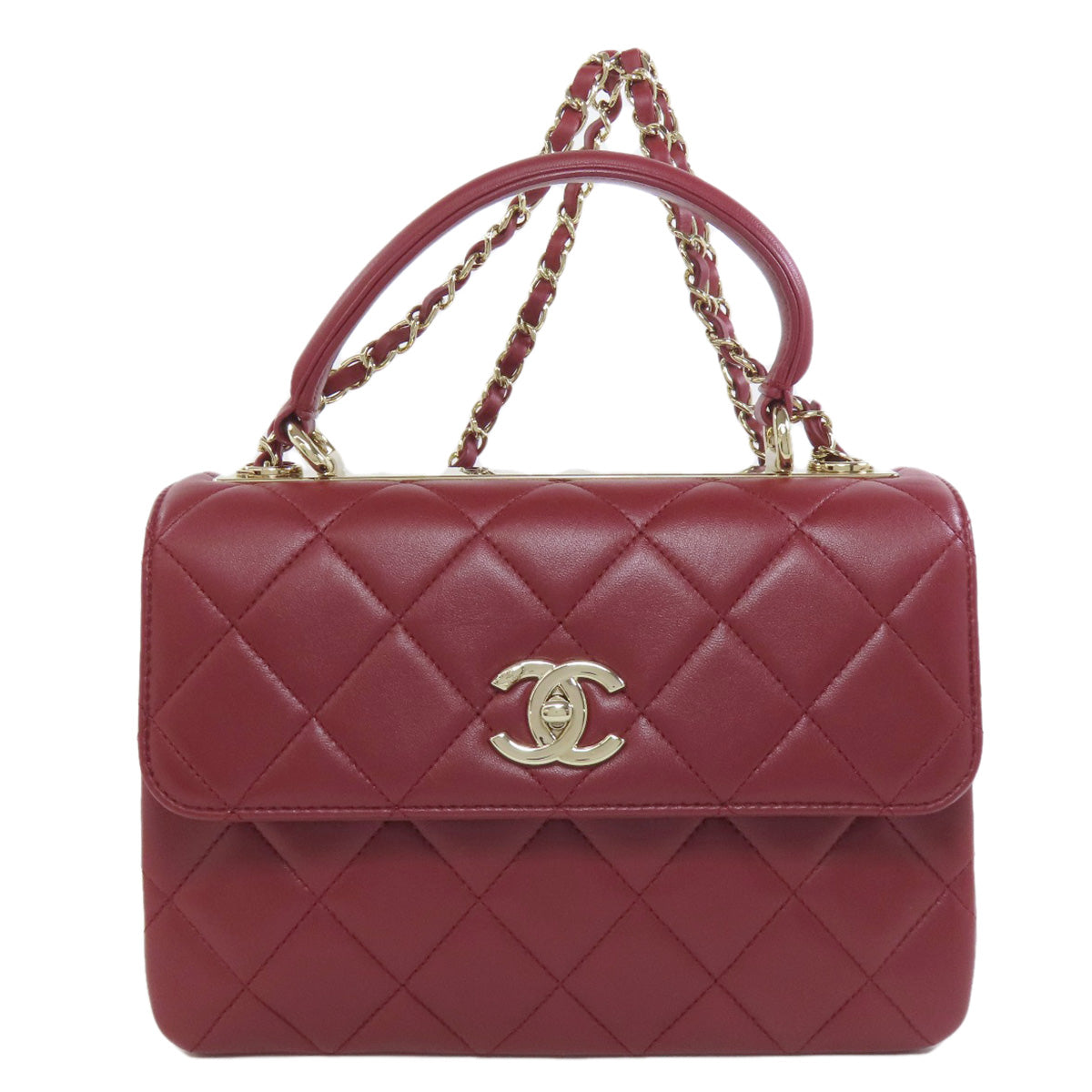 CHANEL シャネル マトラッセ 2WAY ゴールド金具 ハンドバッグ ラムスキン レディース 中古