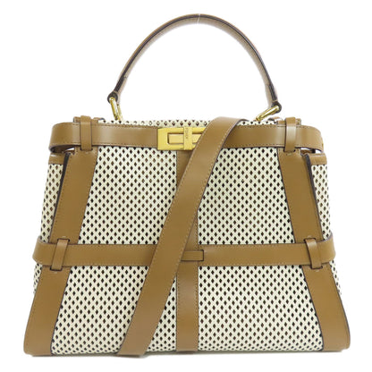 FENDI フェンディ ピーカブー パンチング 2WAY ハンドバッグ カーフ レディース 中古