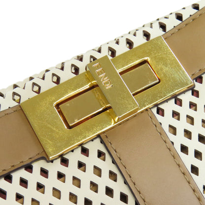 FENDI フェンディ ピーカブー パンチング 2WAY ハンドバッグ カーフ レディース 中古