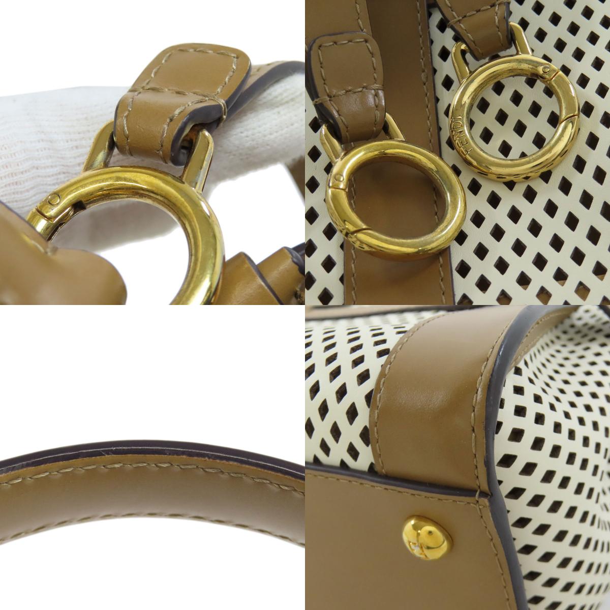 FENDI フェンディ ピーカブー パンチング 2WAY ハンドバッグ カーフ レディース 中古