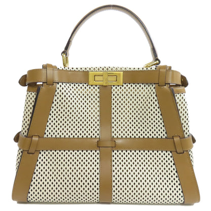 FENDI フェンディ ピーカブー パンチング 2WAY ハンドバッグ カーフ レディース 中古