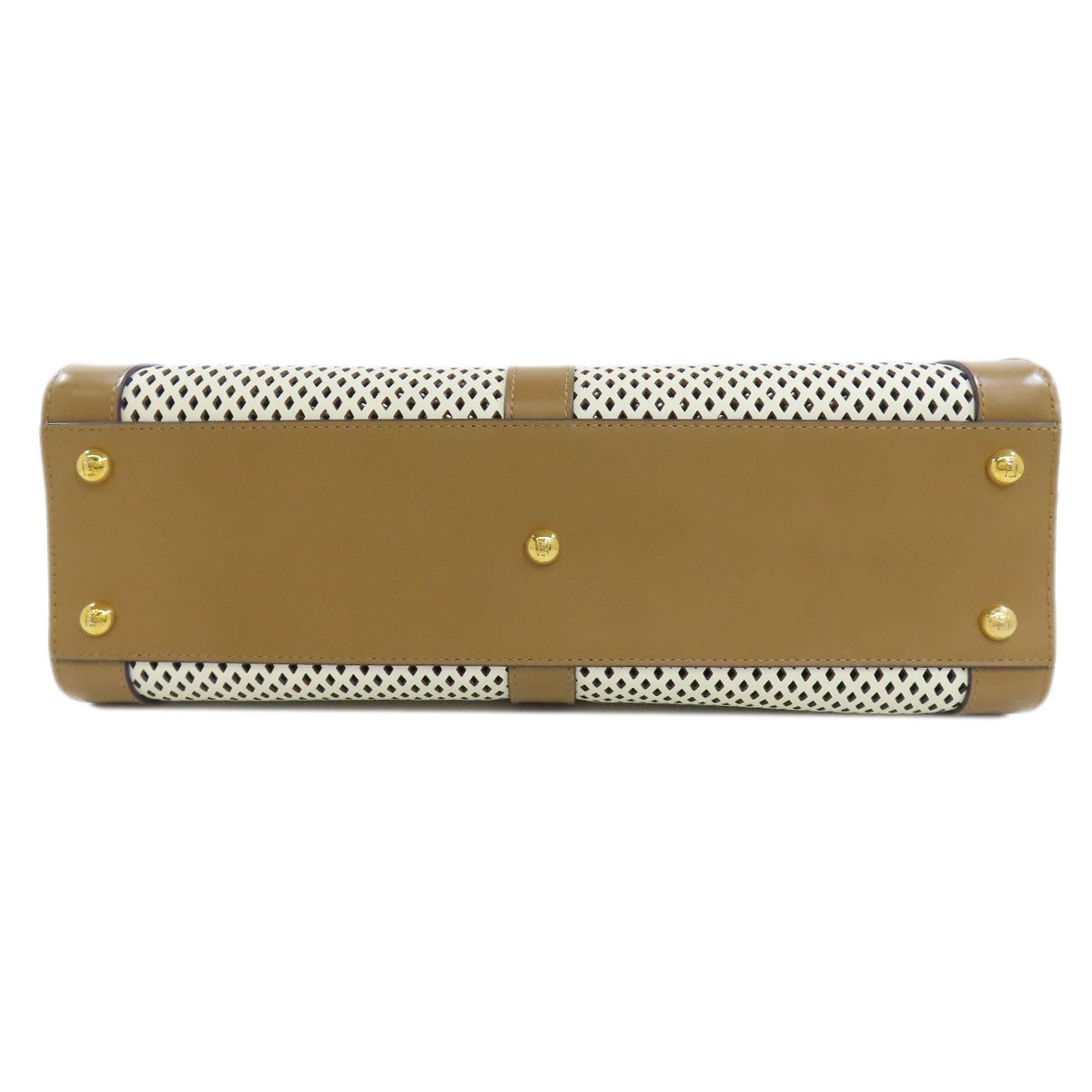 FENDI フェンディ ピーカブー パンチング 2WAY ハンドバッグ カーフ レディース 中古