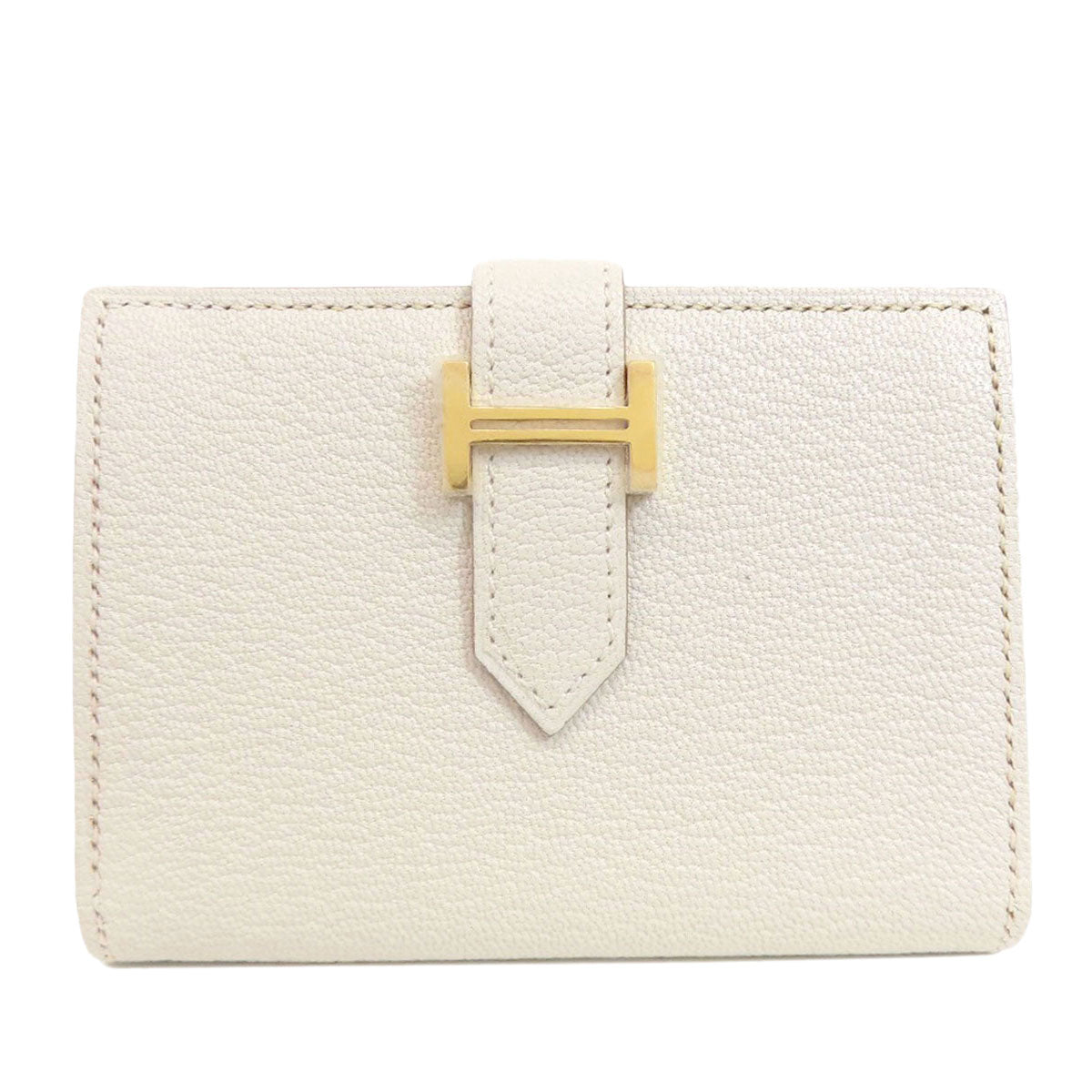 HERMES エルメス ベアン ゴールド金具 カードケース シェーブル レディース 中古