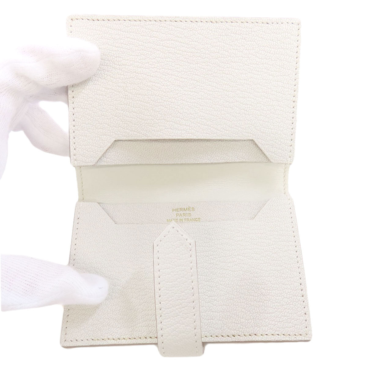 HERMES エルメス ベアン ゴールド金具 カードケース シェーブル レディース 中古