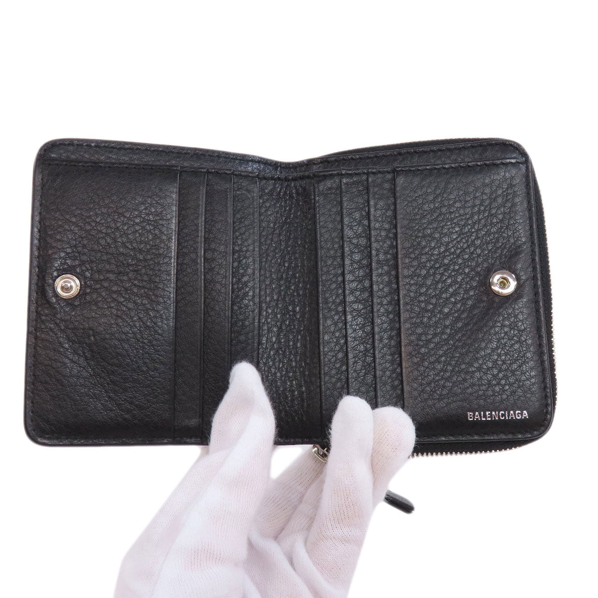 BALENCIAGA バレンシアガ 551933 エブリデイ 二つ折り財布（小銭入れあり） レザー レディース 中古