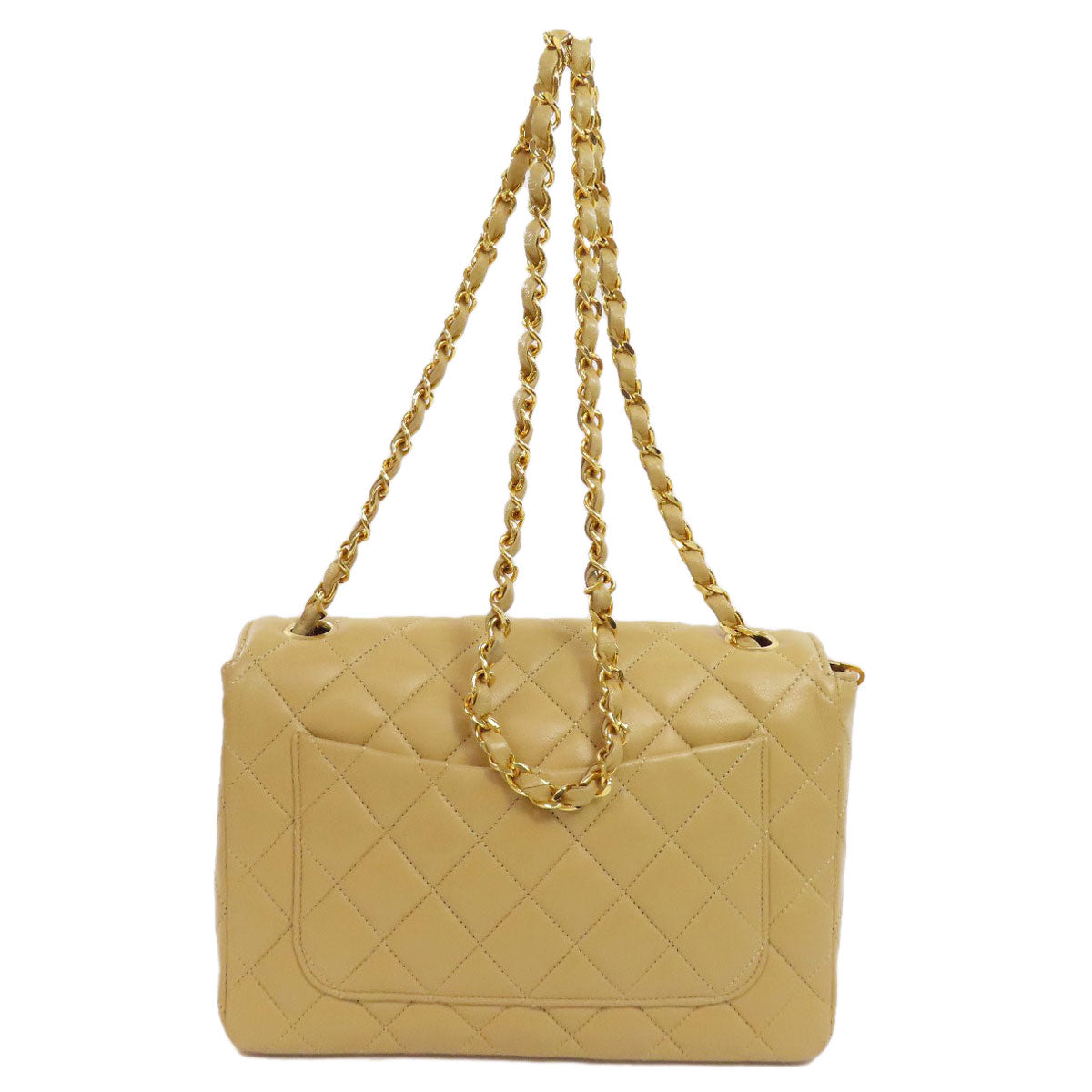 CHANEL シャネル チェーンショルダー マトラッセ ゴールド金具 ショルダーバッグ ラムスキン レディース 中古