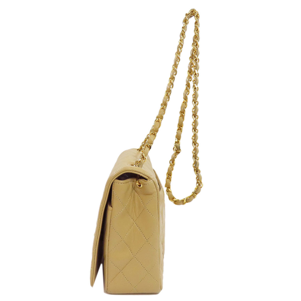 CHANEL シャネル チェーンショルダー マトラッセ ゴールド金具 ショルダーバッグ ラムスキン レディース 中古