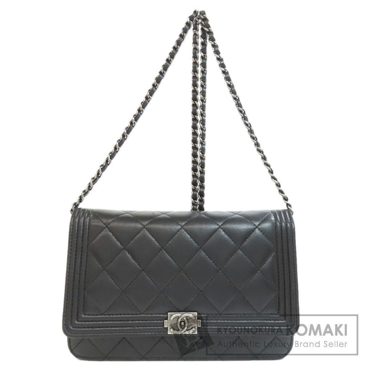CHANEL シャネル チェーンウォレット ボーイシャネル シルバー金具 長財布（小銭入れあり） ラムスキン レディース 中古