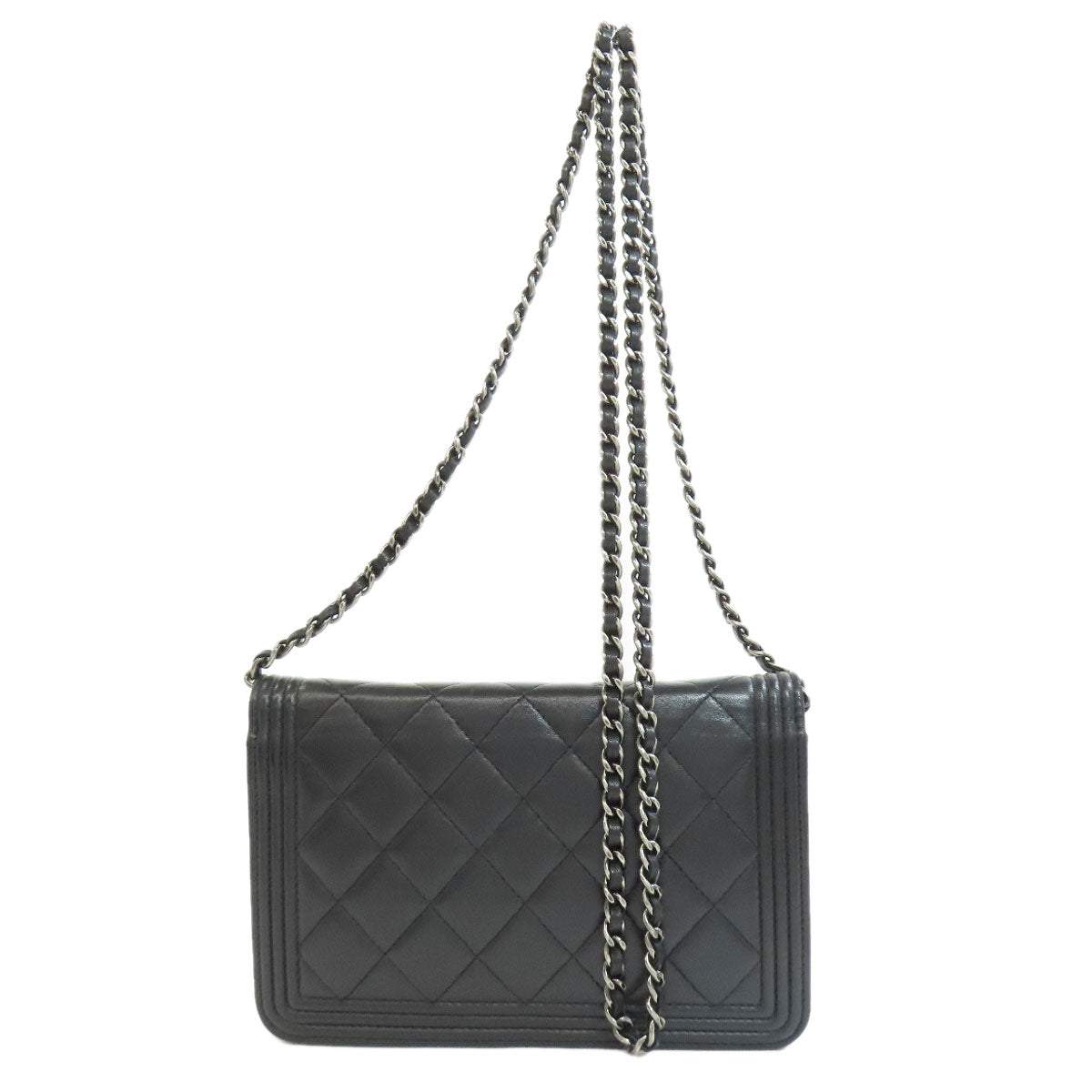 CHANEL シャネル チェーンウォレット ボーイシャネル シルバー金具 長財布（小銭入れあり） ラムスキン レディース 中古