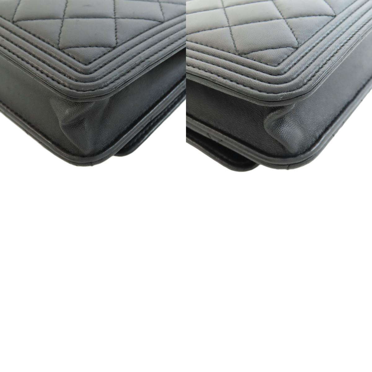 CHANEL シャネル チェーンウォレット ボーイシャネル シルバー金具 長財布（小銭入れあり） ラムスキン レディース 中古