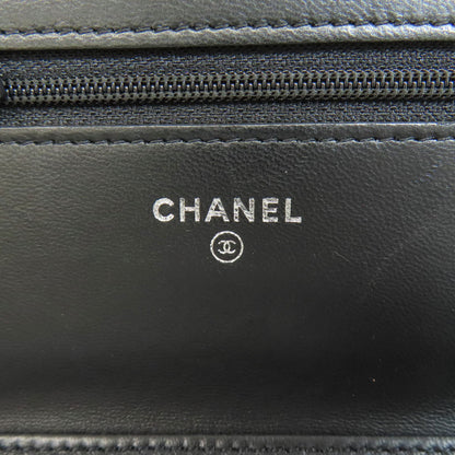 CHANEL シャネル チェーンウォレット ボーイシャネル シルバー金具 長財布（小銭入れあり） ラムスキン レディース 中古