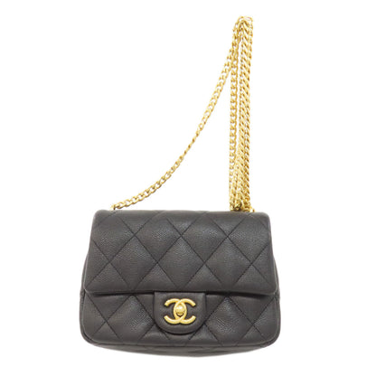 CHANEL シャネル チェーンショルダー ココマーク ゴールド金具 ショルダーバッグ グレインド カーフスキン レディース 中古