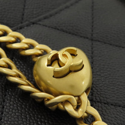 CHANEL シャネル チェーンショルダー ココマーク ゴールド金具 ショルダーバッグ グレインド カーフスキン レディース 中古