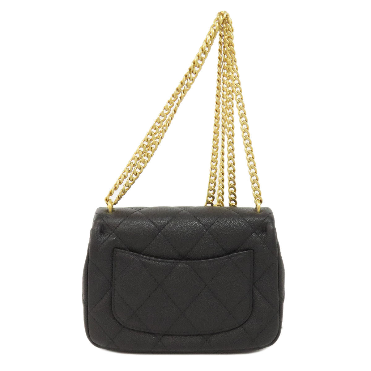 CHANEL シャネル チェーンショルダー ココマーク ゴールド金具 ショルダーバッグ グレインド カーフスキン レディース 中古