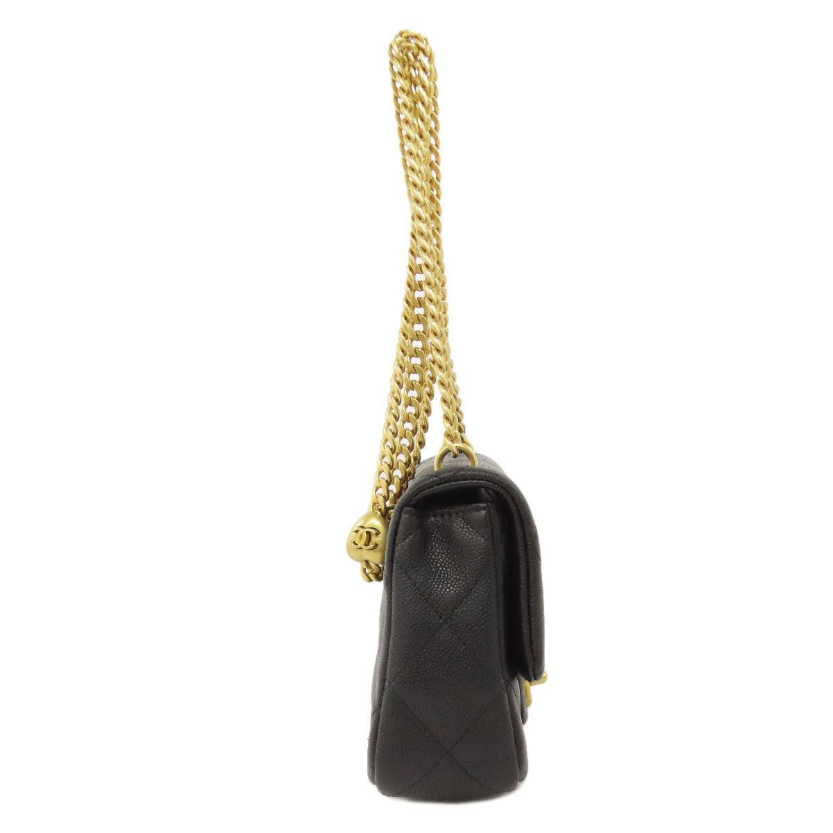 CHANEL シャネル チェーンショルダー ココマーク ゴールド金具 ショルダーバッグ グレインド カーフスキン レディース 中古