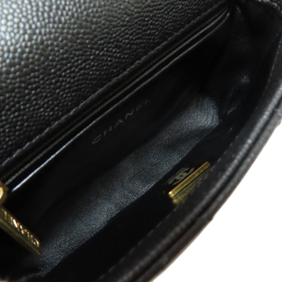 CHANEL シャネル チェーンショルダー ココマーク ゴールド金具 ショルダーバッグ グレインド カーフスキン レディース 中古