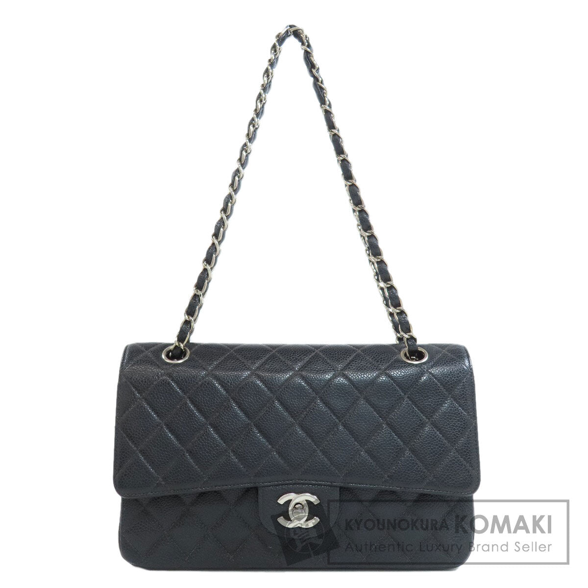 CHANEL シャネル チェーンショルダー マトラッセ シルバー金具 ショルダーバッグ グレインド カーフスキン レディース 中古