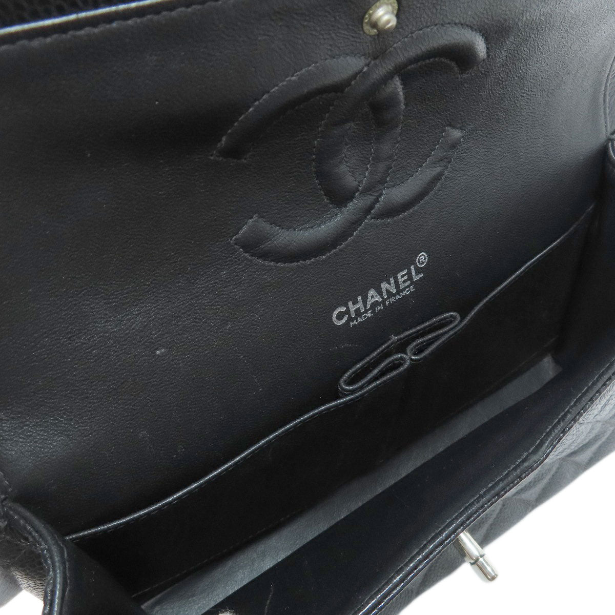 CHANEL シャネル チェーンショルダー マトラッセ シルバー金具 ショルダーバッグ グレインド カーフスキン レディース 中古