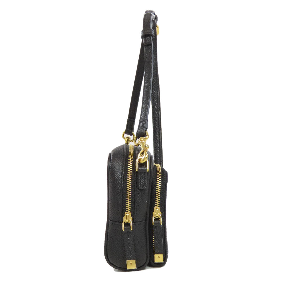CHRISTIAN DIOR クリスチャンディオール カロ ダブルポーチ ショルダーバッグ カーフ レディース 中古