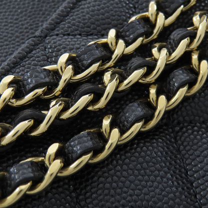CHANEL シャネル チェーンショルダー マトラッセ ゴールド金具 ショルダーバッグ グレインド カーフスキン レディース 中古