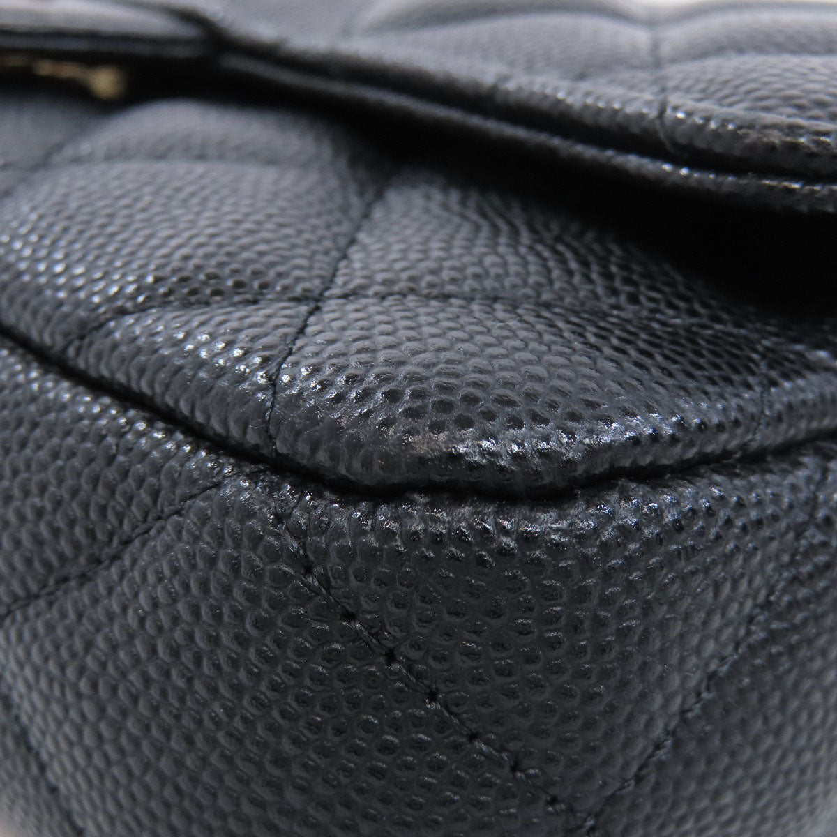 CHANEL シャネル チェーンショルダー マトラッセ ゴールド金具 ショルダーバッグ グレインド カーフスキン レディース 中古