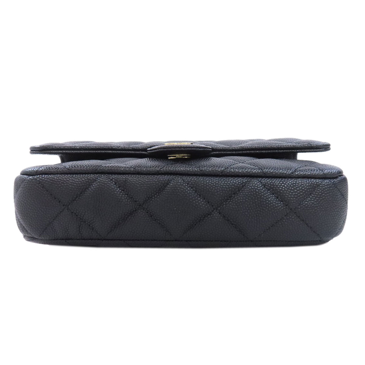 CHANEL シャネル チェーンショルダー マトラッセ ゴールド金具 ショルダーバッグ グレインド カーフスキン レディース 中古