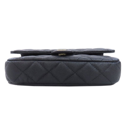 CHANEL シャネル チェーンショルダー マトラッセ ゴールド金具 ショルダーバッグ グレインド カーフスキン レディース 中古