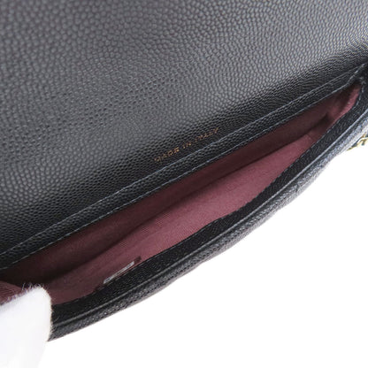 CHANEL シャネル チェーンショルダー マトラッセ ゴールド金具 ショルダーバッグ グレインド カーフスキン レディース 中古