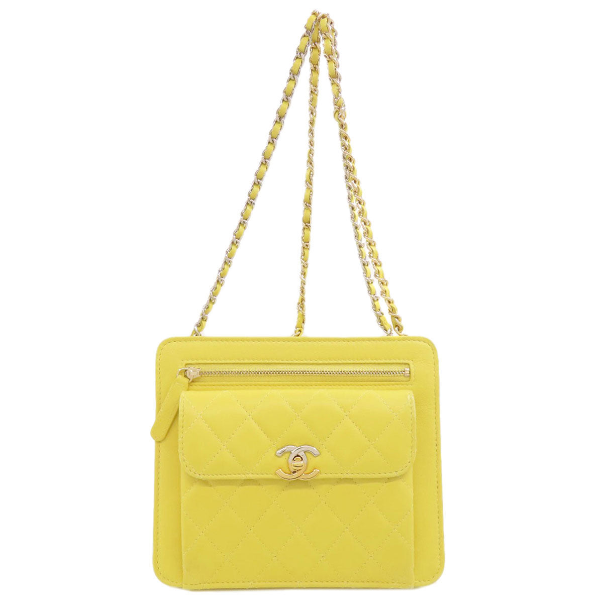 CHANEL シャネル チェーンショルダー シルバー金具 ゴールド金具 ショルダーバッグ ラムスキン レディース 中古