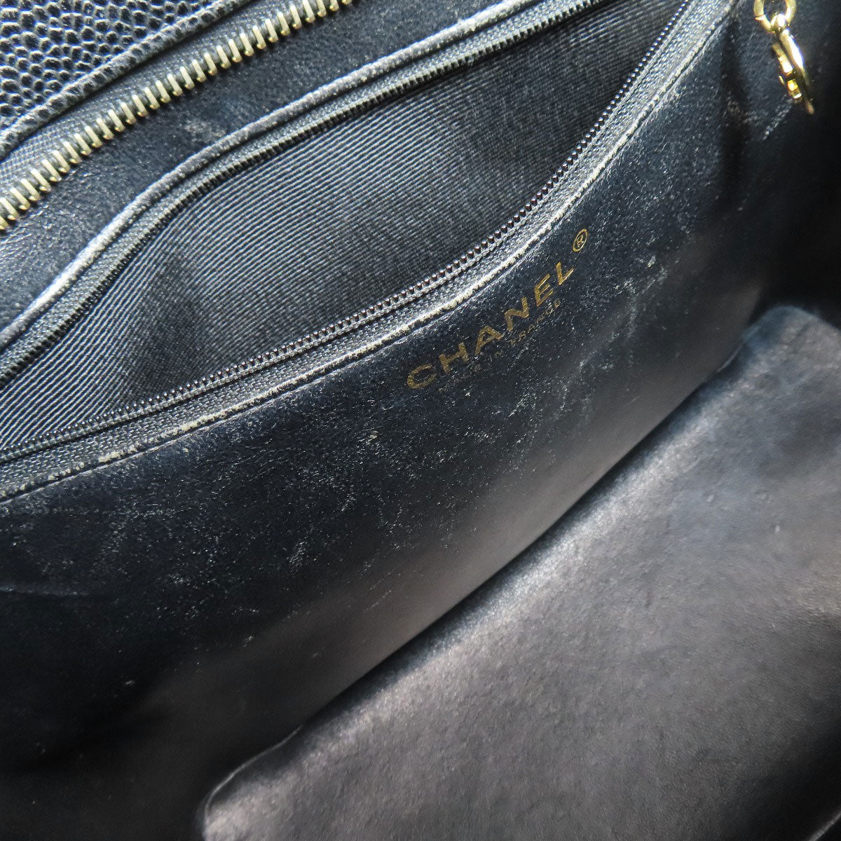 CHANEL シャネル 復刻トート ゴールド金具 トートバッグ グレインド カーフスキン レディース 中古