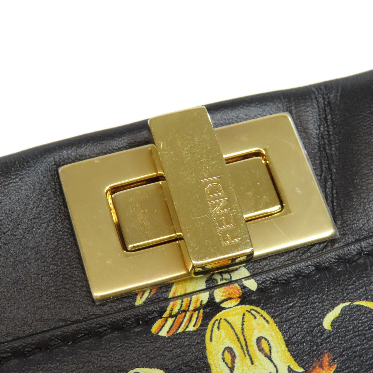 FENDI フェンディ フェンダーチェ ミニピーカブー ハンドバッグ カーフ レディース 中古