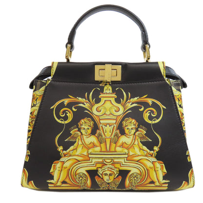 FENDI フェンディ フェンダーチェ ミニピーカブー ハンドバッグ カーフ レディース 中古