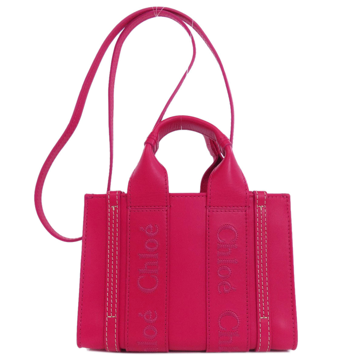 CHLOE クロエ ウッディミニ 2WAY ハンドバッグ レザー レディース 中古